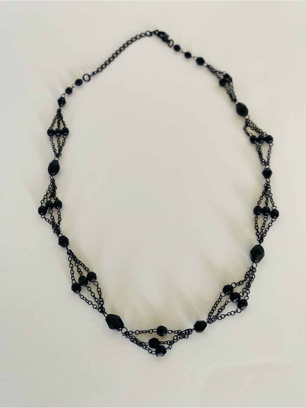 Black Beaded Choker Necklace Victorian Gothic Dark Romantic Whimsigoth